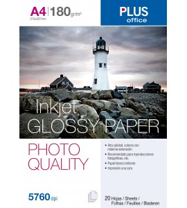 PAPEL PHOTO PLUS A4 GLOSSY 180GR/20H
