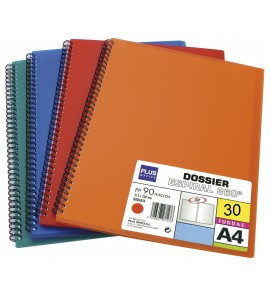 CARPETA FUNDAS PLUS A4 ESPIRAL 30F. ROJO