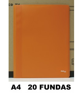 CARPETA FUNDAS PLUS A4 ECO FLEX.20F.NARANJA
