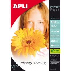 PAPEL PHOTO APLI A4 EVERYDAY 180GR/20H