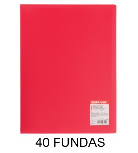 CARPETA FUNDAS A4 FLEXIBLE 40F.ROJA