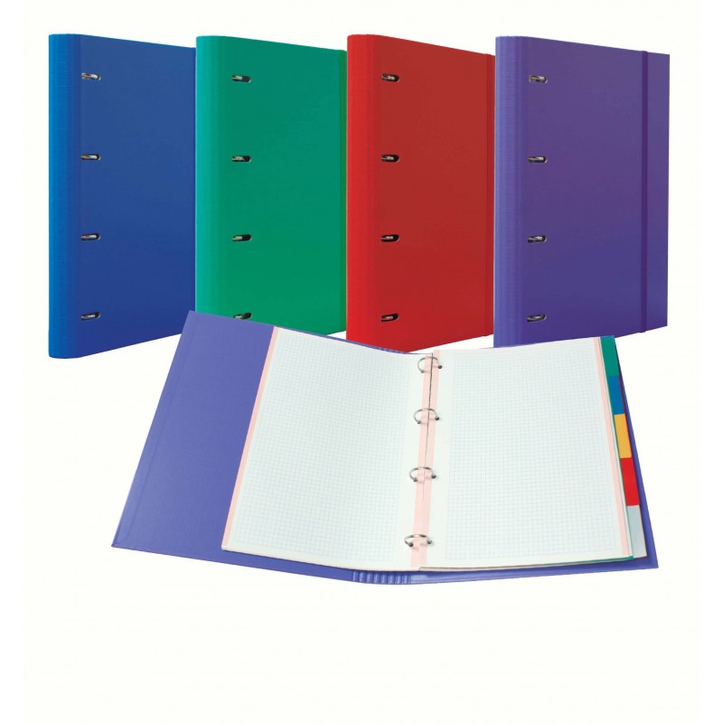 CARPETA CARTÓN A4 4 ANILLAS 25 MM PLUS CON RECCAMBIO AZUL