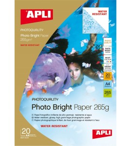 PAPEL PHOTO APLI A4 Bright Water Resistant 265g.