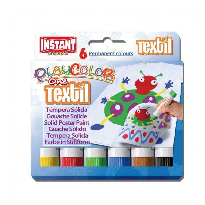Témpera Playcolor One Textil 6 colores surtidos