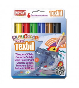 Témpera Playcolor Pocket Textil 6 colores surtidos