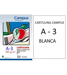 CARTULINA  CAMPUS A3 BLANCO 180GR