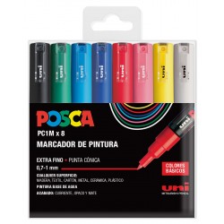 ROTULADOR POSCA PC1M BLISTER 8 COLORES