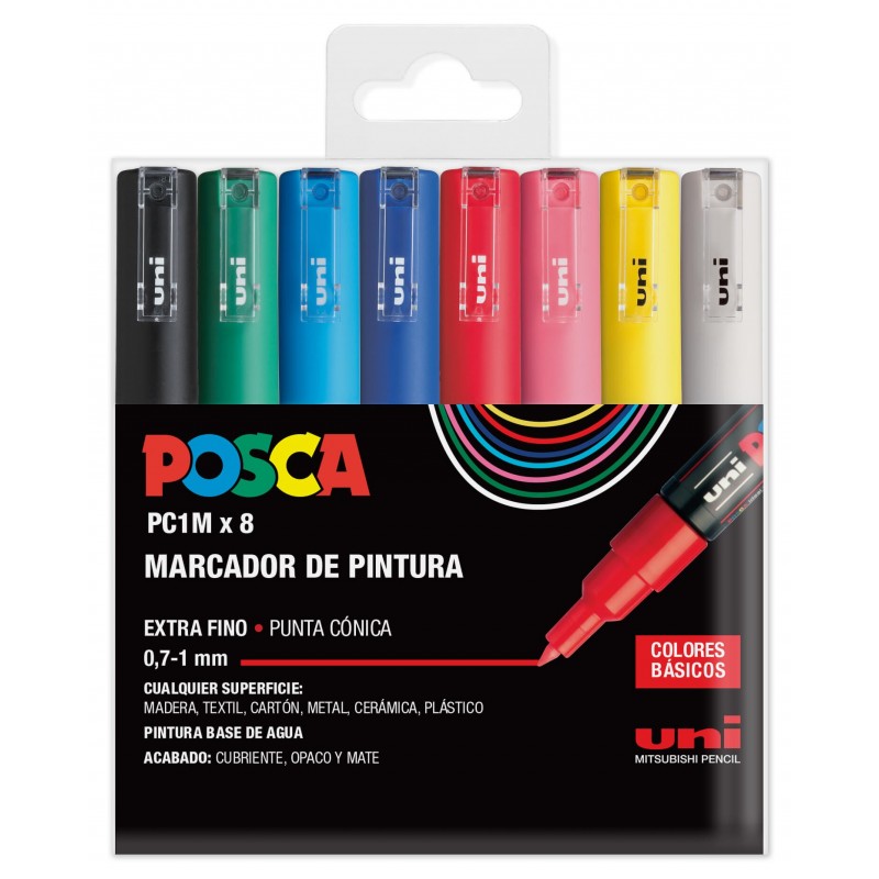 ROTULADOR POSCA PC1M BLISTER 8 COLORES