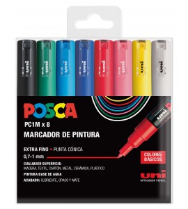 ROTULADOR POSCA PC1M BLISTER 8 COLORES