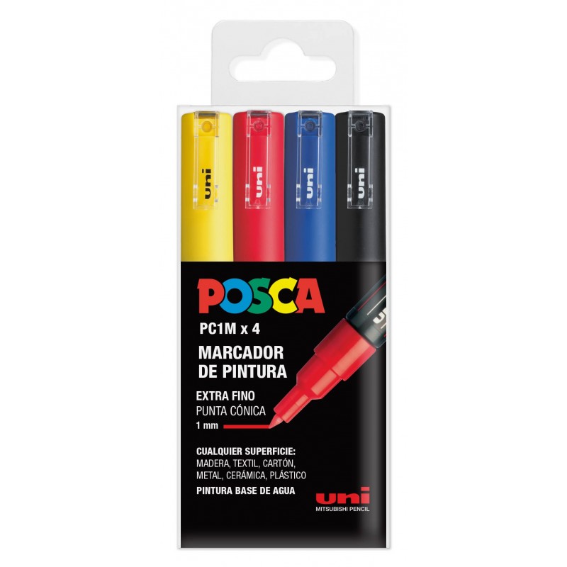 ROTULADOR POSCA PC1M BLISTER 4 COLORES