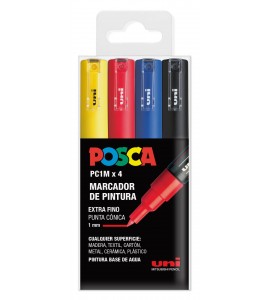 ROTULADOR POSCA PC1M BLISTER 4 COLORES