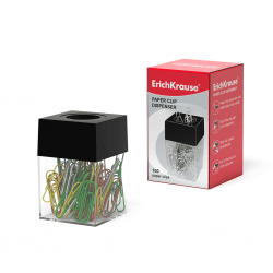 PORTACLIP TRANSPARENTE-CLIPS CROMADOS