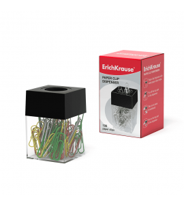 PORTACLIP TRANSPARENTE-CLIPS CROMADOS