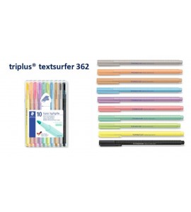 ROTULADOR TRIPLUS TEXTSURFER 362 10 COL.PASTEL