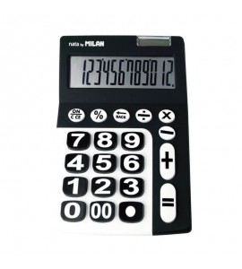 CALCULADORA MILAN NEGRA 12 DIGITOS