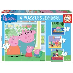 PUZZLE PROGRESIVOS PEPPA PIG 6-9-12-16