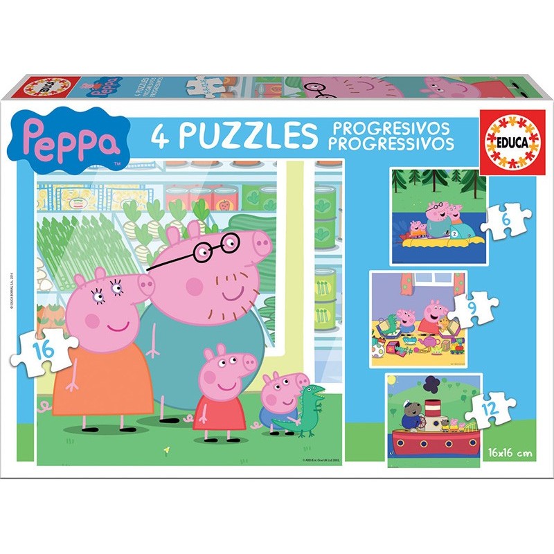 PUZZLE PROGRESIVOS PEPPA PIG 6-9-12-16