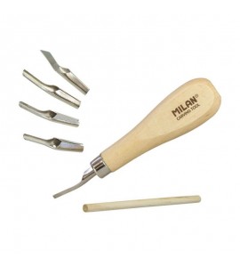 SET MANGO CON 5 PLUMILLAS LINOLEO