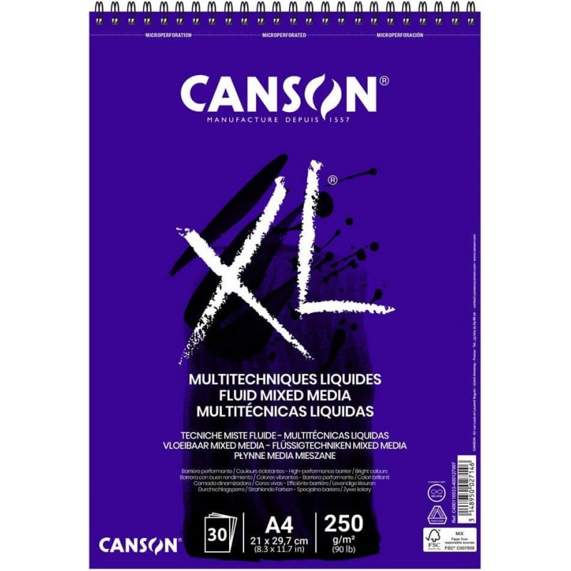 BLOC CANSON XL MIX FLUIDO A4 30H