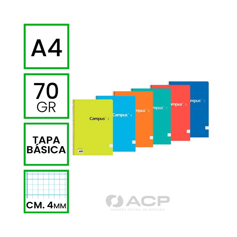 Bloc espiral A4 80h 60gr...