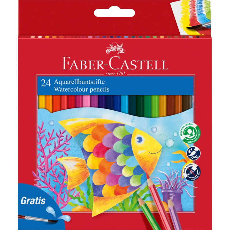 Lápices Acuarelables Faber Castell Goldfaber Caja Metálica - 12 Colores