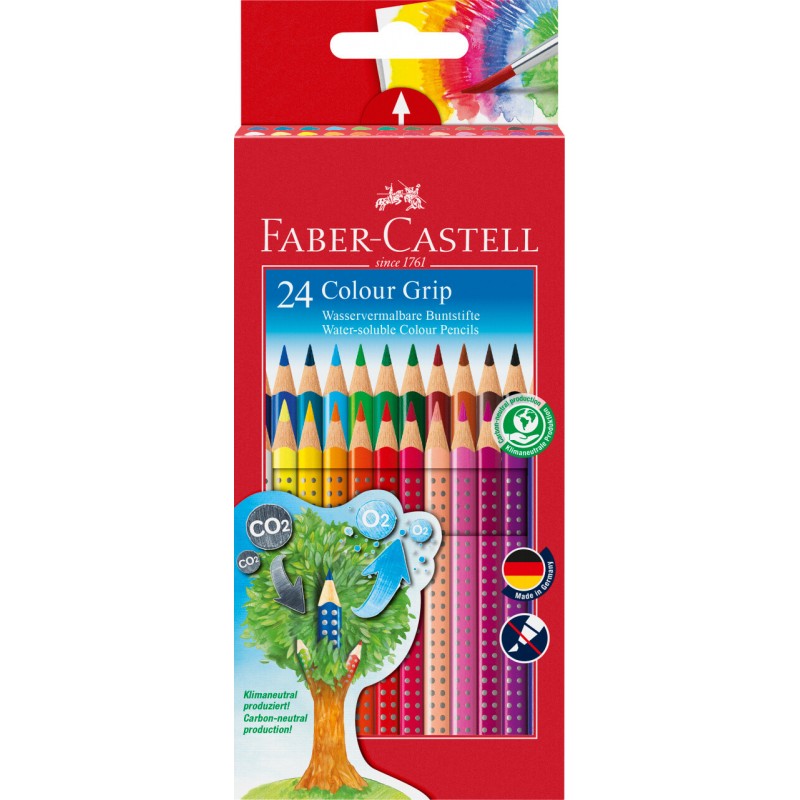 Lapices de colores faber-castell c/ 24 colores hexagonal madera