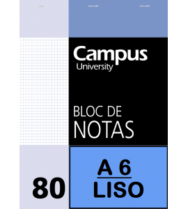 BLOC NOTAS A6 80/H 60G LISO(P/10un)