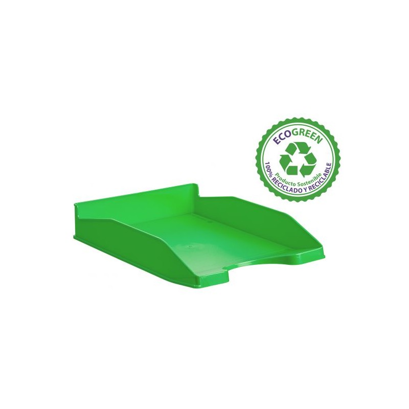 Bandejas de plástico, de oficina, apilables color verde