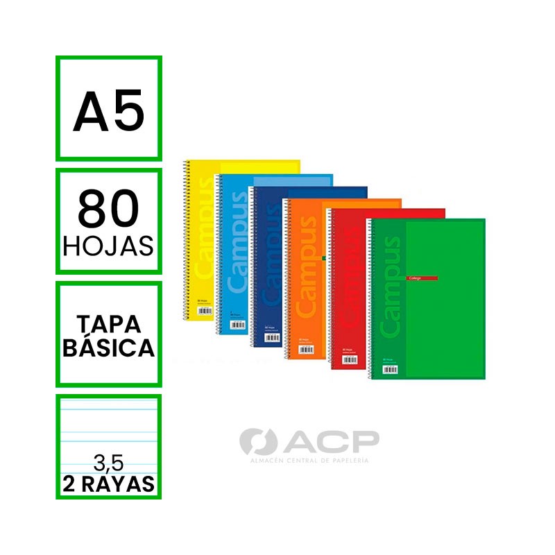 BLOC A5 CAMPUS 80H TAPA...