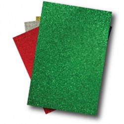 GOMA EVA 40X60 GLITTER VERDE P/5