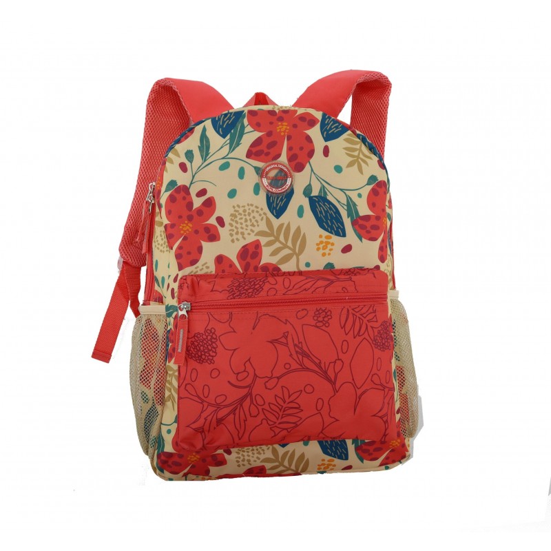 MOCHILA CLIO FLORAL ROJO...