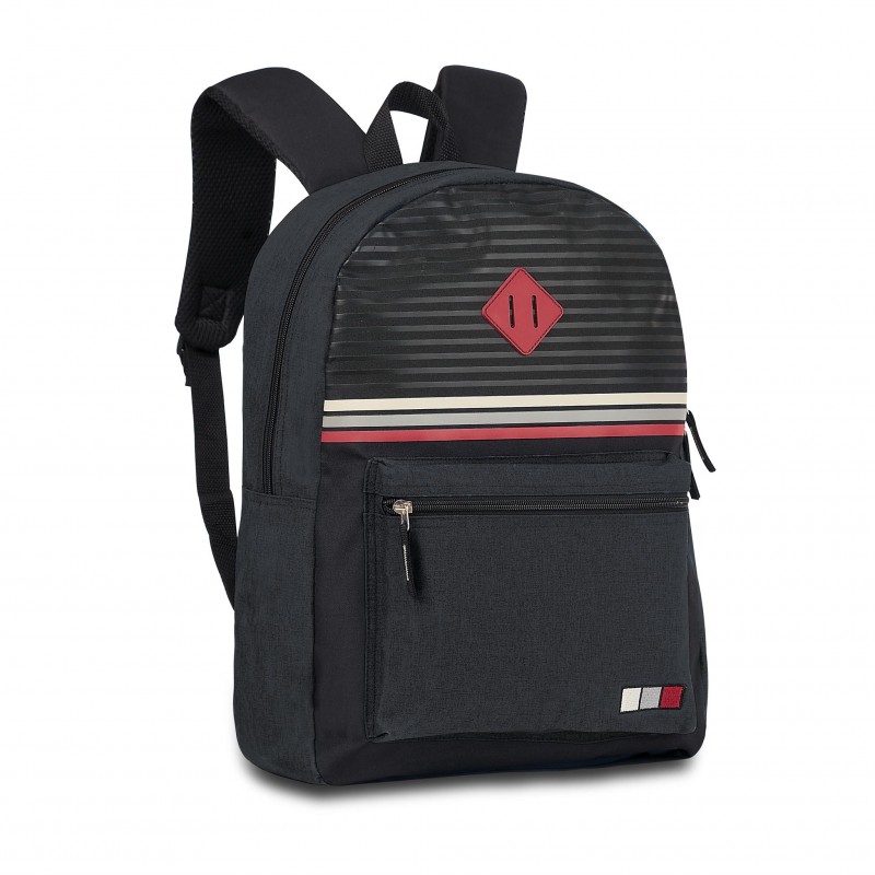 MOCHILA CLIO RAYAS NEGRA...