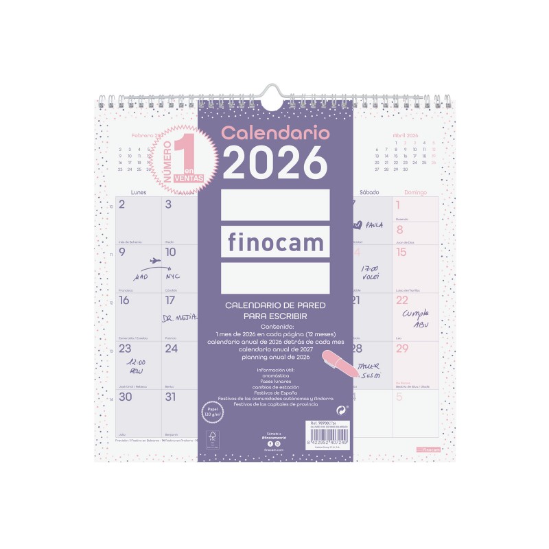 CALENDARIO PARED 30x30 CHIC...