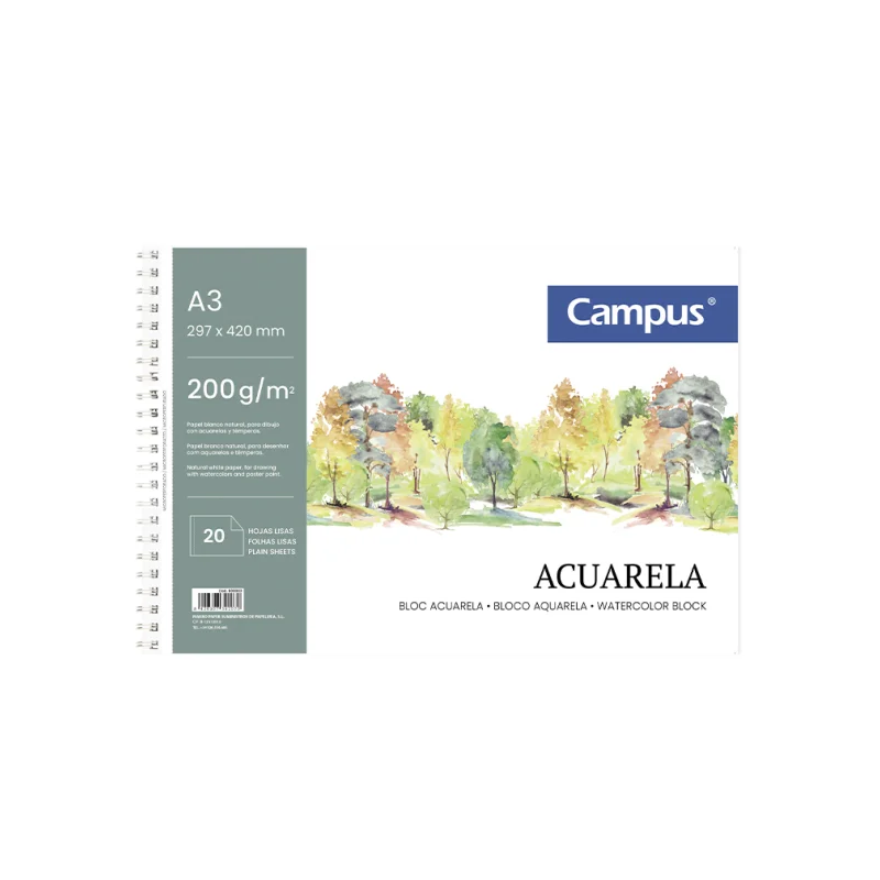 BLOC ACUARELA CAMPUS A3+...