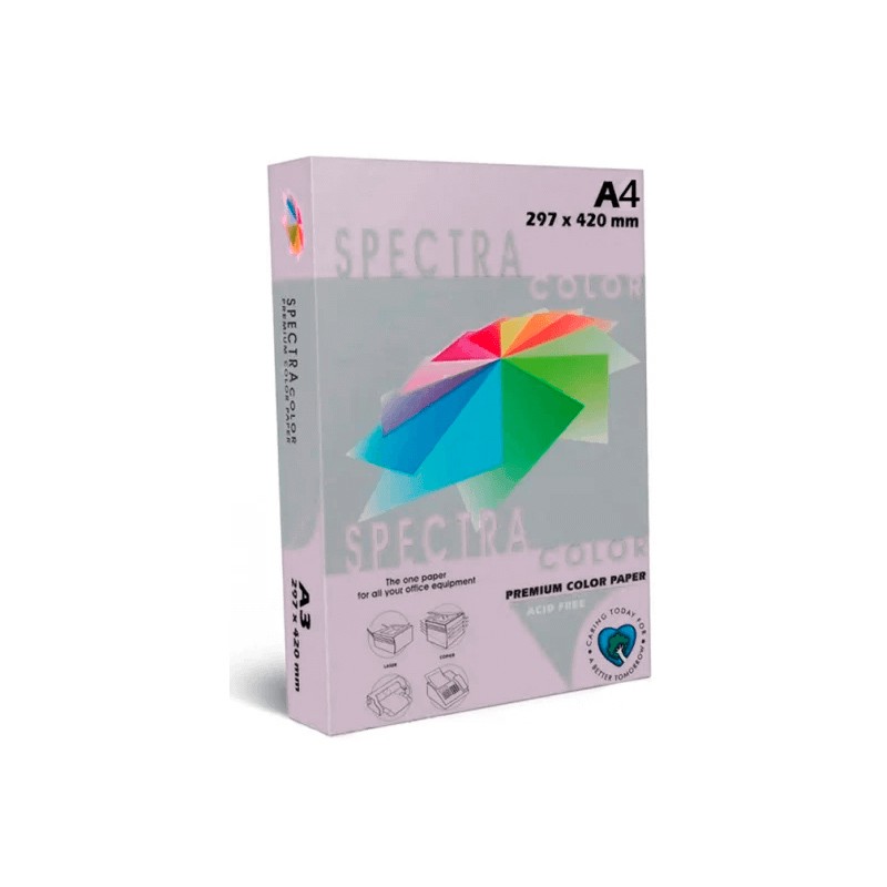 PAPEL A4 SPECTRA LILA 80GR...