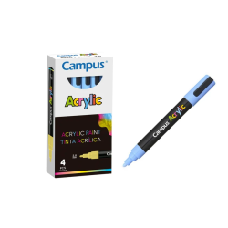 ROTULADOR ACRILICO CAMPUS AZUL PASTEL(4 UNID)