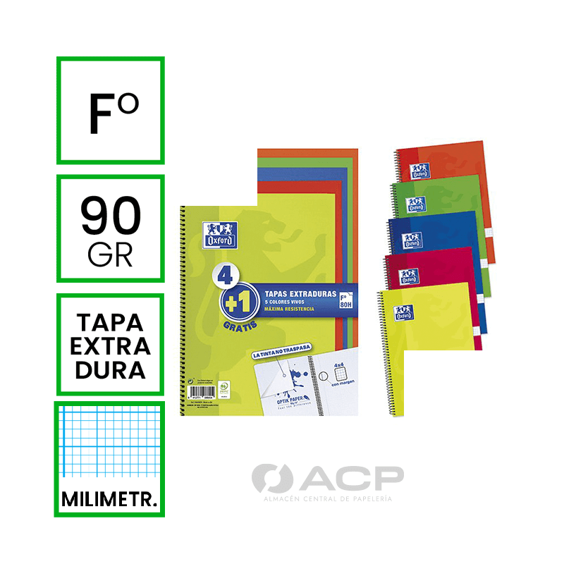 BLOC FOLIO OXFORD 80H TAPA...
