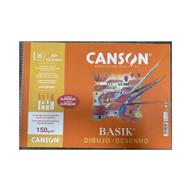 BLOC DIBUJO CANSON BASIK A3...