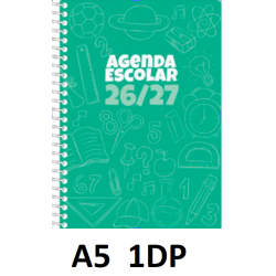 AGENDA ESC.DIDEX A5 1DP CARTÓN VERDE 26-27