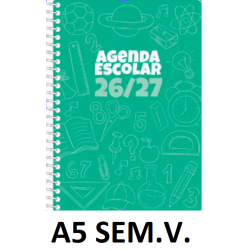 AGENDA ESC.DIDEX A5 SEM.V. CARTÓN VERDE 26-27