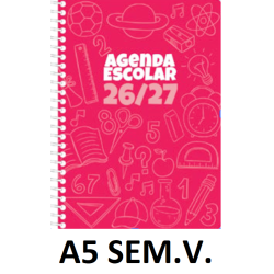 AGENDA ESC.DIDEX A5 SEM.V. CARTÓN ROJO 26-27