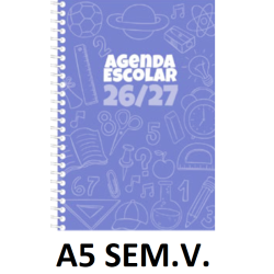 AGENDA ESC.DIDEX A5 SEM.V. CARTÓN AZUL 26-27