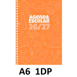 AGENDA ESC.DIDEX A6 1DP CARTÓN NARANJA 26-27