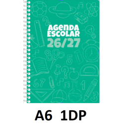 AGENDA ESC.DIDEX A6 1DP CARTÓN VERDE 26-27