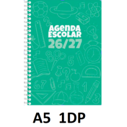 AGENDA ESC.DIDEX A5 1DP POLIPR. VERDE 26-27