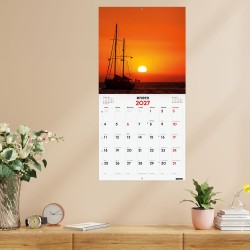 CALENDARIO PARED ESCRIBIR 30x30 ATARDECER 2027