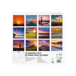 CALENDARIO PARED ESCRIBIR 30x30 ATARDECER 2027