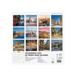 CALENDARIO PARED ESCRIBIR 30x30 CAPITALES 2027