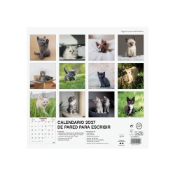 CALENDARIO PARED ESCRIBIR 30x30 GATITOS 2027