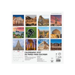 CALENDARIO PARED ESCRIBIR 30x30 MARAVILLAS MUNDO 2027